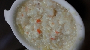 【離乳食中期】さつまいもと人参と豆腐のクリーム粥,離乳食,ホワイトソース,