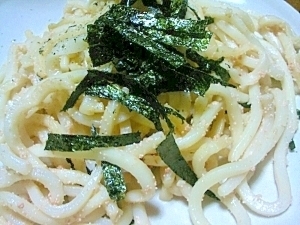 たらこのガリバタ焼きうどん,お弁当,うどん,