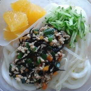 麺のお弁当～ひじきそぼろあんの冷やしうどん,お弁当,うどん,