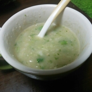 離乳食。山芋オクラ入りうどん,長芋,離乳食,