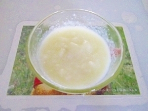 離乳食初期◎白菜とたまねぎのミルクがゆ,白菜,離乳食,