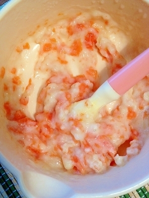 離乳食☆キャベツと人参と粉ミルク入りオートミール粥,離乳食,オートミール,