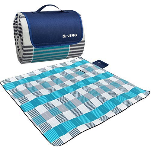 qijing 200*200cm大人4-6人 折り畳めるピクニックマット 子供クロールマット 防水防湿パッド プラスベルベット厚く公園マット キャンプマット 砂マット 超軽くて便利なアルミ膜マット,アスレチック,茨城,