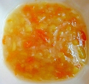 離乳食後期　さつまいもと２種野菜のりんご果汁スープ ,離乳食,りんご,