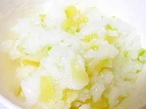 離乳食後期◎りんごと白菜のおかゆ レシピ・作り方,離乳食,りんご,