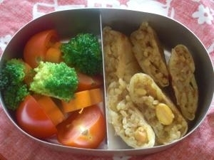 包んで焼くだけ、餃子の皮でご飯マン。,お弁当,ご飯,