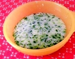 離乳食初期　ほうれん草のミルク粥,離乳食,ミルク,
