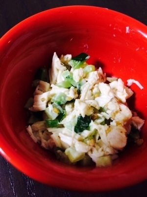 【離乳食 後期】棒棒鶏風ゴママヨ♡,離乳食,きゅうり,