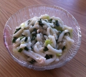 離乳食後期♪鶏ニラきゅうりうどん☆,離乳食,きゅうり,