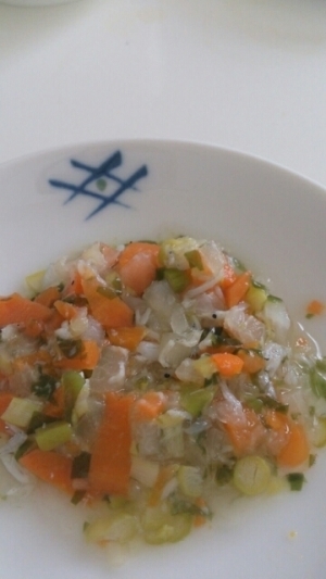 しらすと野菜のおかず離乳食,離乳食,わかめ,