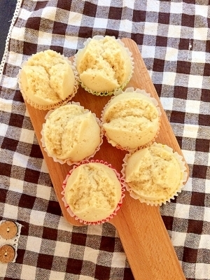 フライパンで簡単きな粉蒸しパン【離乳食】,離乳食,豆乳,