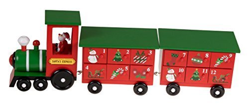 クリスマス24日Advent Calendar | Santa 's Express Trainクリスマス装飾テーマペイント木製|メジャー17.25 ,クリスマス,アドベントカレンダー,