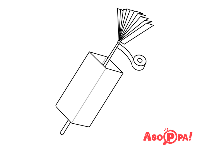 作り方(6)竹ひごを牛乳パックにはめる,牛乳パック,工作,簡単