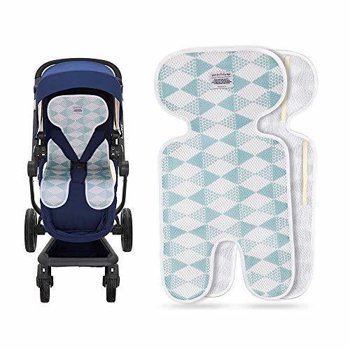 TsururuBaby ベビーカーシート クッション 夏 防水 自然冷感 洗濯でき 通気性、速乾性実現 着脱簡単シート（ブルー）,ベビーカー,シート,