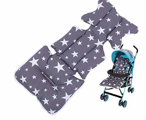 Paraizo ベビーカーシート クッション エアバギー ベビーカークッション 出産祝い 新生児 お出かけ プレゼント (グレー スター),ベビーカー,シート,