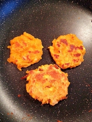 【5】離乳食のオヤツ☆人参とお麩のお焼き,離乳食,麩,