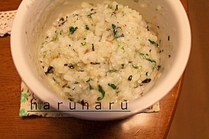 ひじきとシラス、ほうれんそうのおかゆ,離乳食,ひじき,