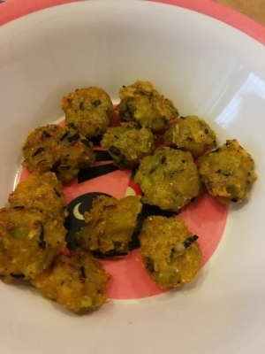 【離乳食後期】ひじき枝豆しらす入り♪南瓜おやき,離乳食,ひじき,