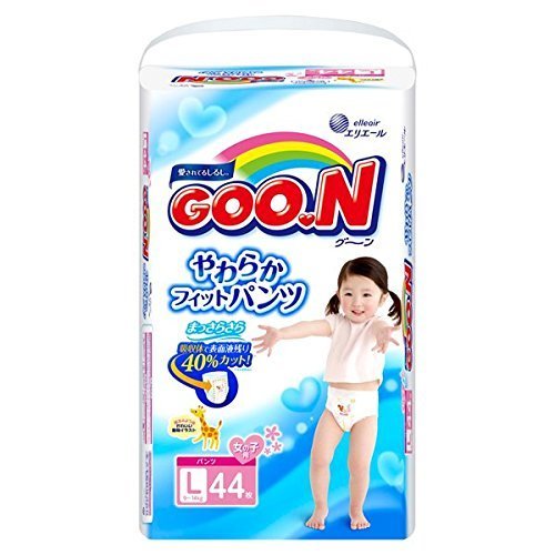 グーン やわらかフィットパンツ Lサイズ(9~14ｋｇ) 女の子 44枚,おむつ,Lサイズ,