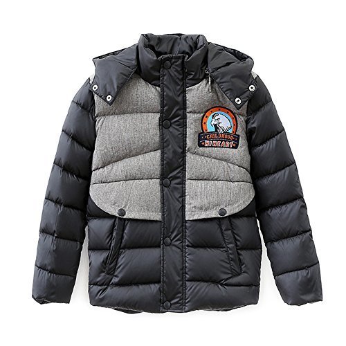 (ハイハート)Hiheart 子供 ダウンジャケット 男の子 コート アウトドア 子供服 ブラック 120cm,キッズ,ダウン,