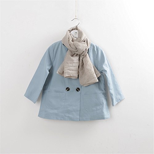 WIN 春衣装　子供コート　スプリングコート　キッズコート 　春トレンチコート 子供服　子供コート　キッズ服　女の子服 子供服 ガールズ (110cm, ライトブルー),キッズ,アウター,