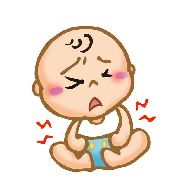 腹痛の赤ちゃん,離乳食,みかん,