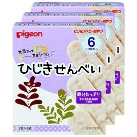 ピジョン ベビーおやつ 元気アップカルシウム ひじきせんべい 3箱セット（1箱6袋入り）,離乳食,鉄分,