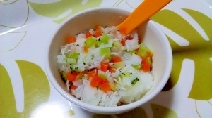 離乳食【野菜としらすのお粥＋＋】,離乳食,11ヶ月,