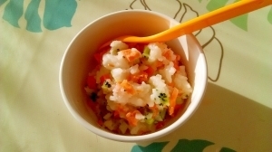 離乳食【鮭と野菜のお粥＋＋】,離乳食,11ヶ月,