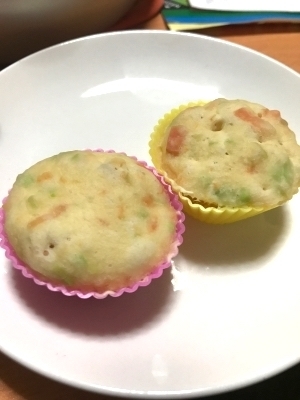 ☆離乳食☆枝豆と人参の蒸しパン♪,離乳食,枝豆,