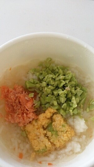 卵と鮭と枝豆のにゅうめん離乳食,離乳食,枝豆,