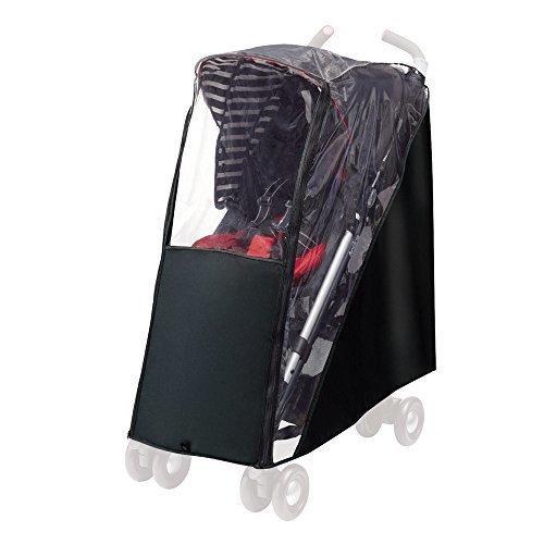 Aprica (アップリカ) スティック レインカバー(STICK rain cover) ブラックBK 純正品 フロントオープン式 (雨・風・寒さ対策) 98836 【環境ホルモン対応】,ベビーカー　,レインカバー,