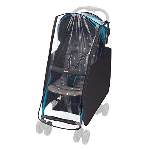 Aprica (アップリカ) マジカルエアー レインカバー BK 純正品 (プラスシリーズにも対応) フロントオープン式 (雨・風・寒さ対策) 99952,ベビーカー　,レインカバー,