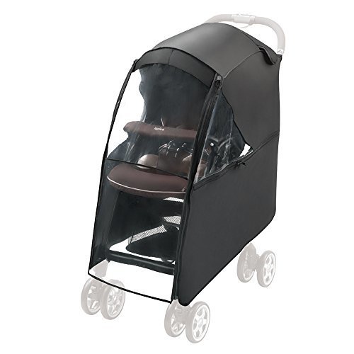 Aprica (アップリカ) 純正 オプション マルチレインカバー(multi rain cover) ブラックBK 99959 【フロントオープン式 & 両対面・背面対応】環境ホルモン対応,レインカバー,ベビーカー,