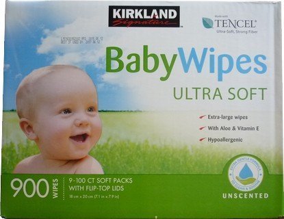 カークランド＆テンセルKirkland&Tencel　ベビー用おしりふき（ベビーワイプ）18×20cm　900枚入（100枚入×9パック）,おしりふき,おすすめ,