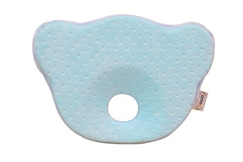 NOCO 「天使のまくら」３色カラー♪ ベビー枕 赤ちゃん枕 小熊型 絶壁防止枕 メモリーフォーム ベビーピロー 向き癖防止枕 絶壁頭 斜頭 変形 猫背 寝姿を矯正 頭の形が良くなる 男女兼用 快眠 寝ハゲ対策 通気まくら (ブルー),赤ちゃん,枕,