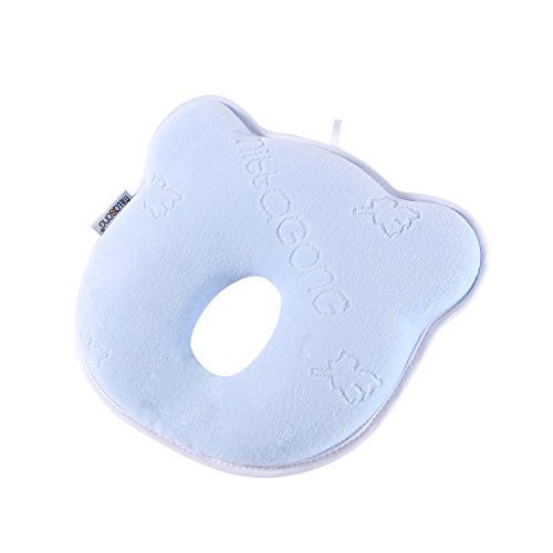 Mittagong　ベビー枕　赤ちゃん枕　ベビーピロー　小熊型　絶壁防止枕　メモリーフォーム ブルー,赤ちゃん,枕,