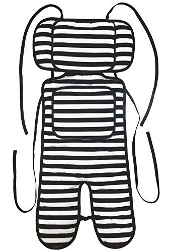 ベビーカー　保冷保温シート　綿100％ ひえぽかサポートクッション　保冷（保温）剤2個付き　ベビーカークッション　エルゴ (ブラックボータ゛ー),ベビーカー,シート,クッション