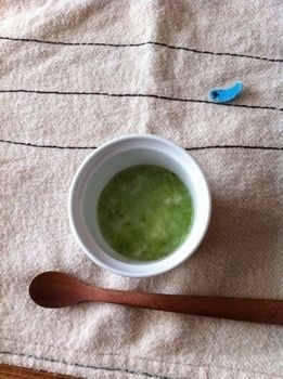 初期離乳食　ブロッコリー入りうどん粥,離乳食,うどん,