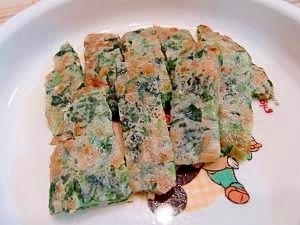 【離乳食】納豆とほうれん草の手づかみお好み焼き,離乳食,お好み焼き,