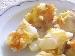 離乳食後期◎白菜と納豆のお好み焼き,離乳食,お好み焼き,