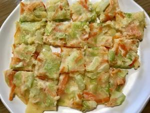 【離乳食後期】野菜たっぷりお好み焼き,離乳食,お好み焼き,