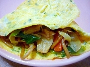 ポテト入り卵のオムそば,お弁当,麺,