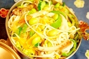 弁当救世主伝説その１４１、枝豆そうめんチャンプルー,お弁当,麺,