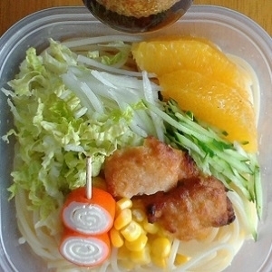 麺のお弁当～パスタサラダ＋ごま醤油フレンチ,お弁当,麺,