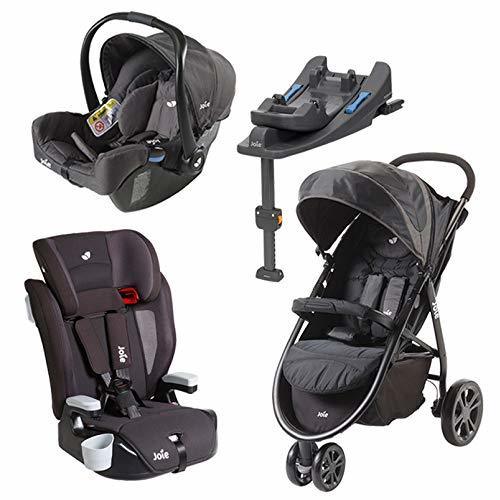 【セット買い】 トラベルシステム ： 3輪ベビーカー LiteTrax ［選べる3色］+ チャイルドシート Gemm (エンバー) + i-Anchorベース + ジュニアシート Elevate［選べる2色］のセット (ミッドナイト×ツートンブラック),ベビーシート,