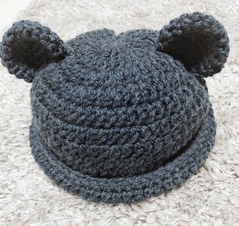 くま耳帽子,ママ,ハンドメイド,