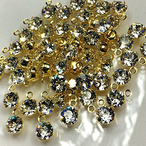 スワロフスキー クリスタル カン・台座付きパーツ ラウンド SS29 2個 アクセサリーパーツ ハンドメイド 手芸材料,イヤリング,作り方,