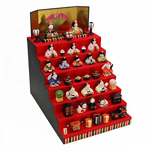 錦彩華みやび雛（七段飾り） 陶器 雛人形 ひな人形 つるし飾り特典付オリジナル雛人形 雛 ミニ 雛飾り 初節句 雛まつり,お雛様,