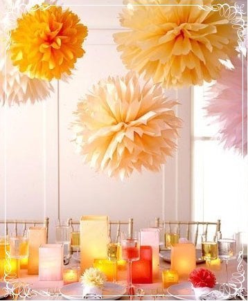 JIN SELF いろどる魅了花 【大量12枚セット】 ペーパーフラワー ポンポン 装飾 飾り付け 結婚式 誕生日 パーティー イベント ウエディング 記念 写真 撮影 色分け カラフル (15cm/イエロー),インテリア,ペーパー,ポンポン